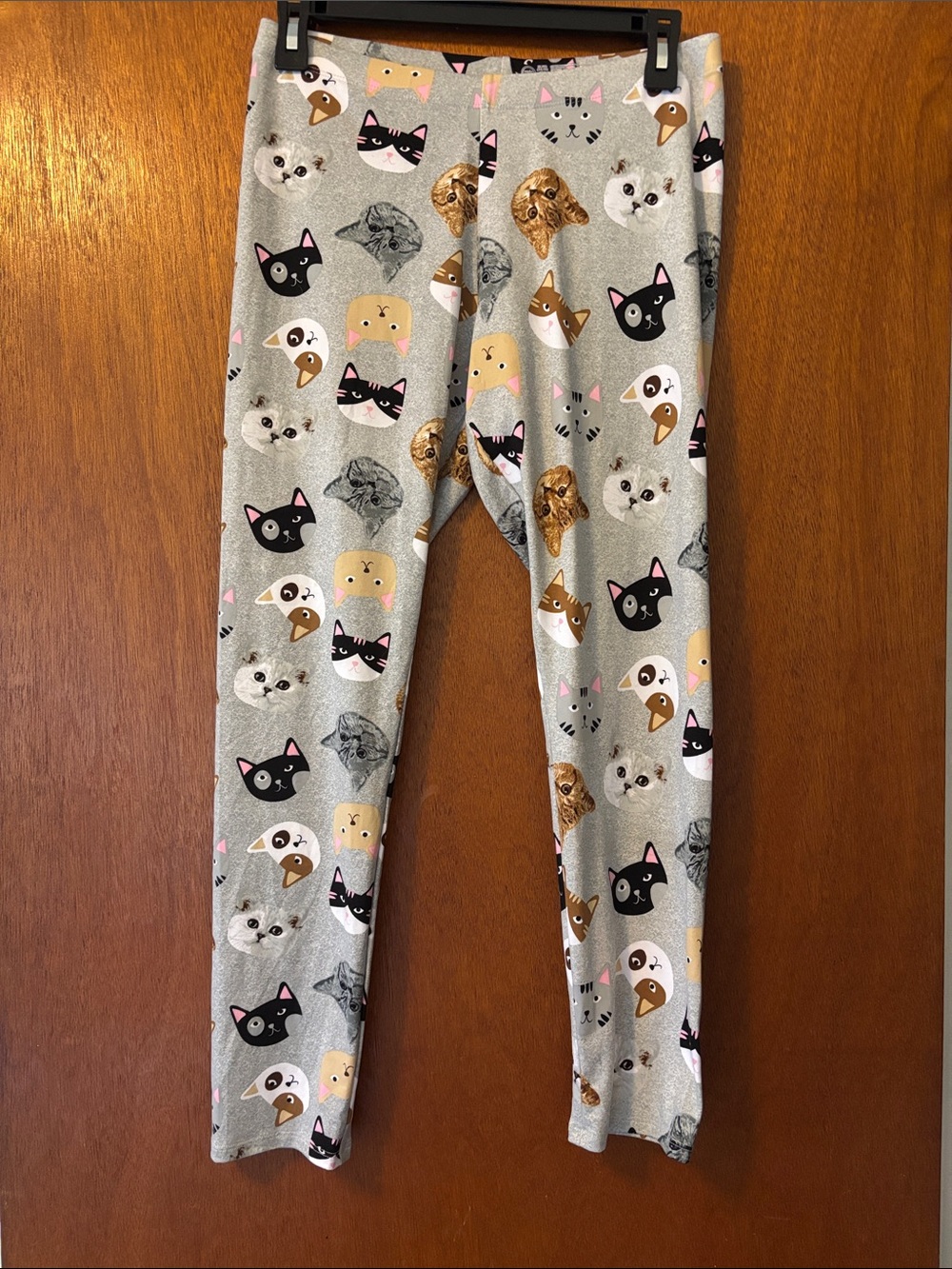 Wonder Nation Kids Pajamas XL 14-16 Plus Cat Face - Grey